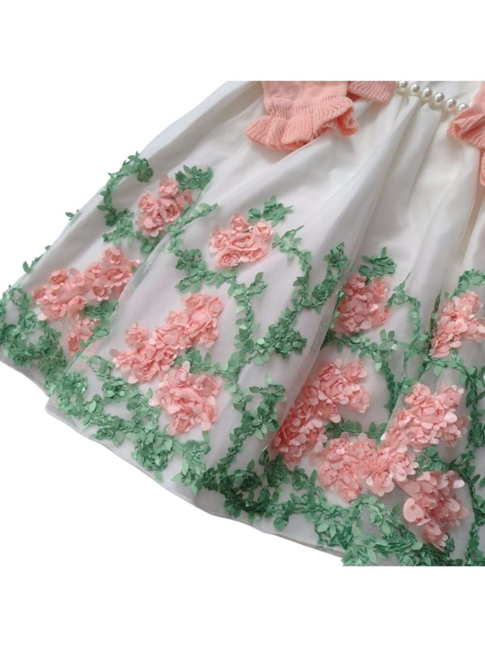 American Princess 2 Piece Dress 4 NEW 3-D Floral Pretty Flower Girl Church Dress - Picture 7 of 11